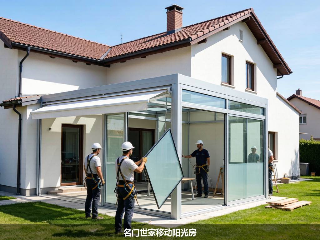 名门世家移动阳光房安装现场