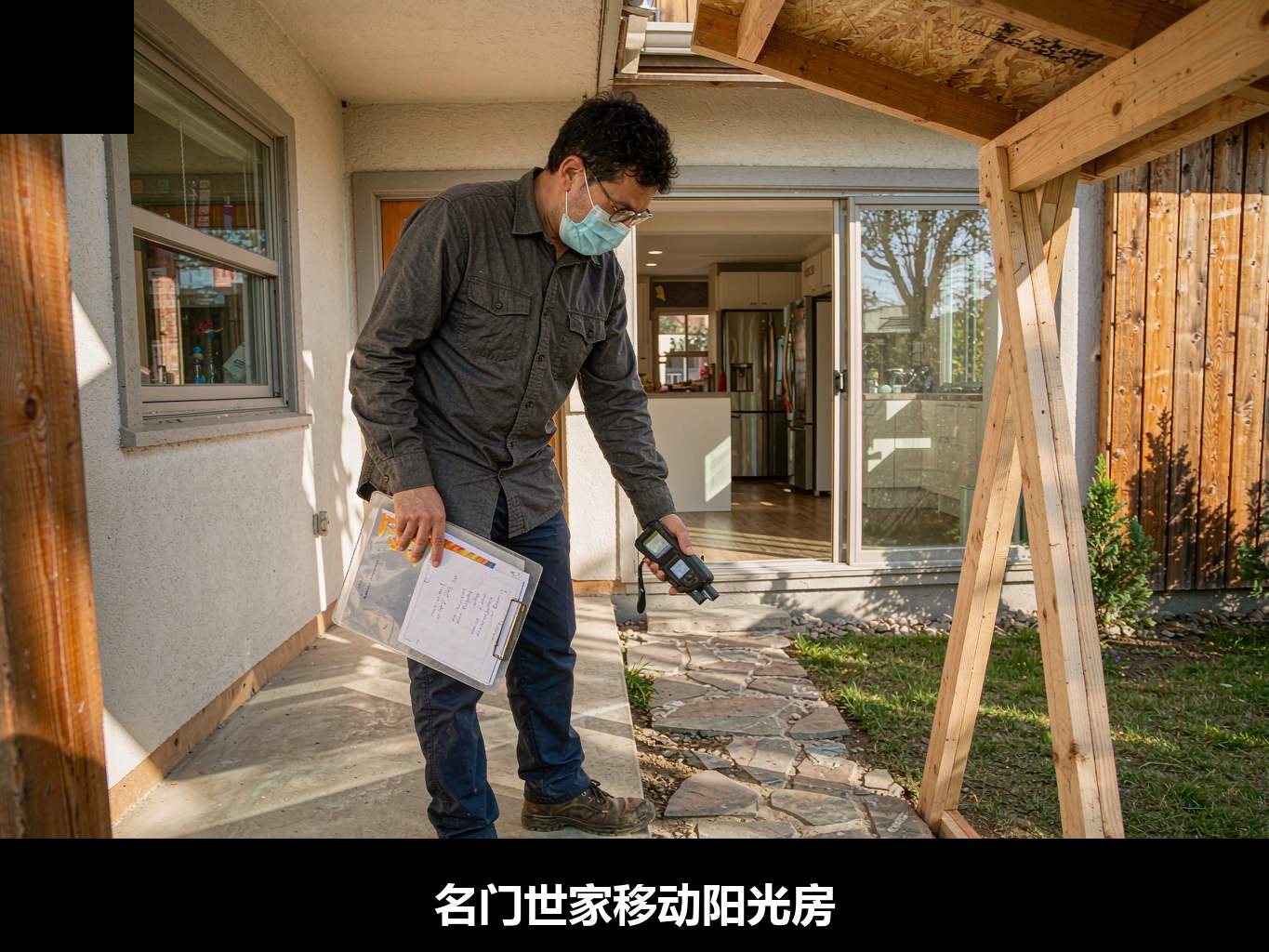 名门世家技术员上门复尺勘测移动阳光房尺寸