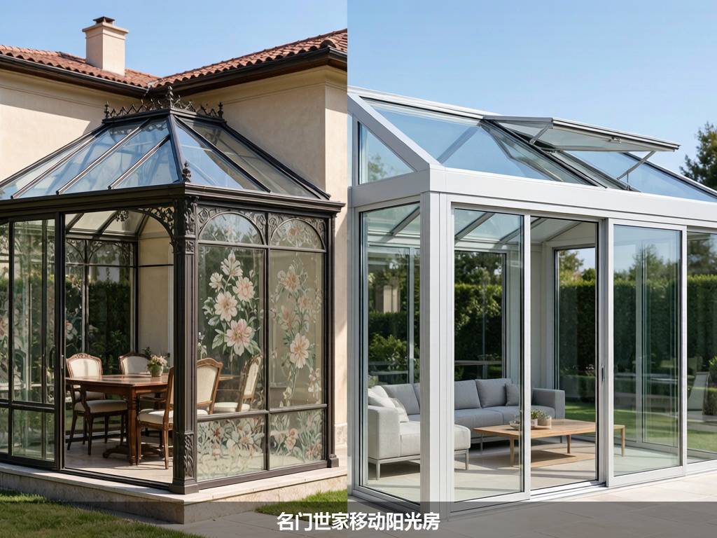 名门世家移动阳光房固定与可开合对比