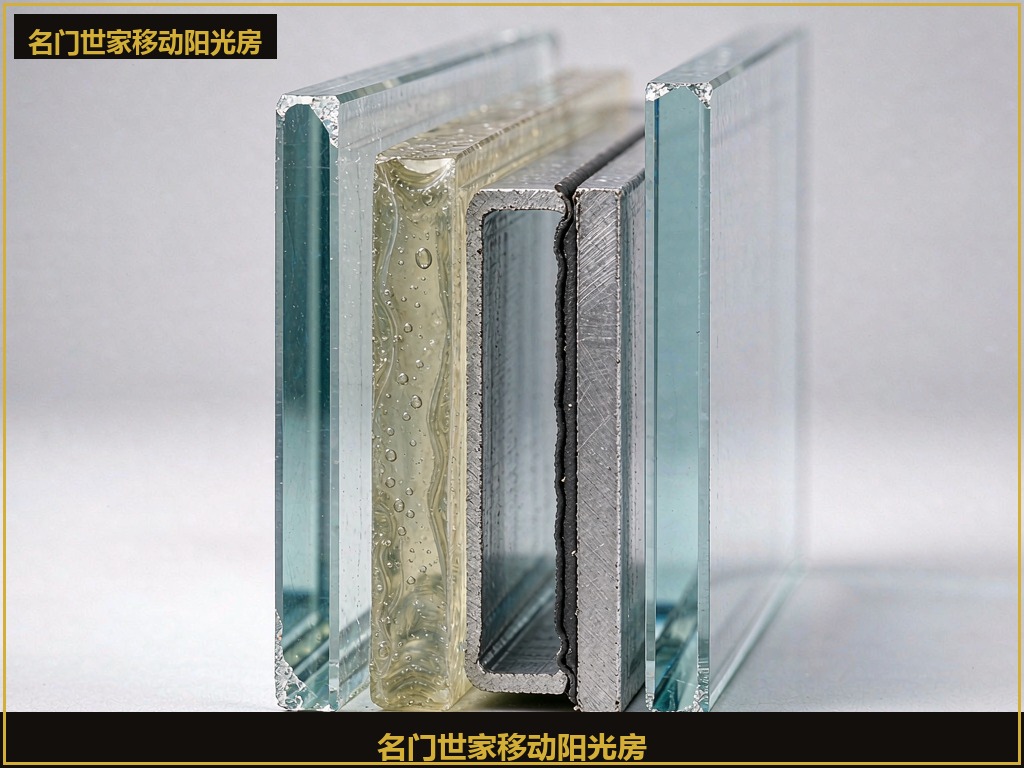 双层中空与夹胶玻璃剖面：隔声构成对比