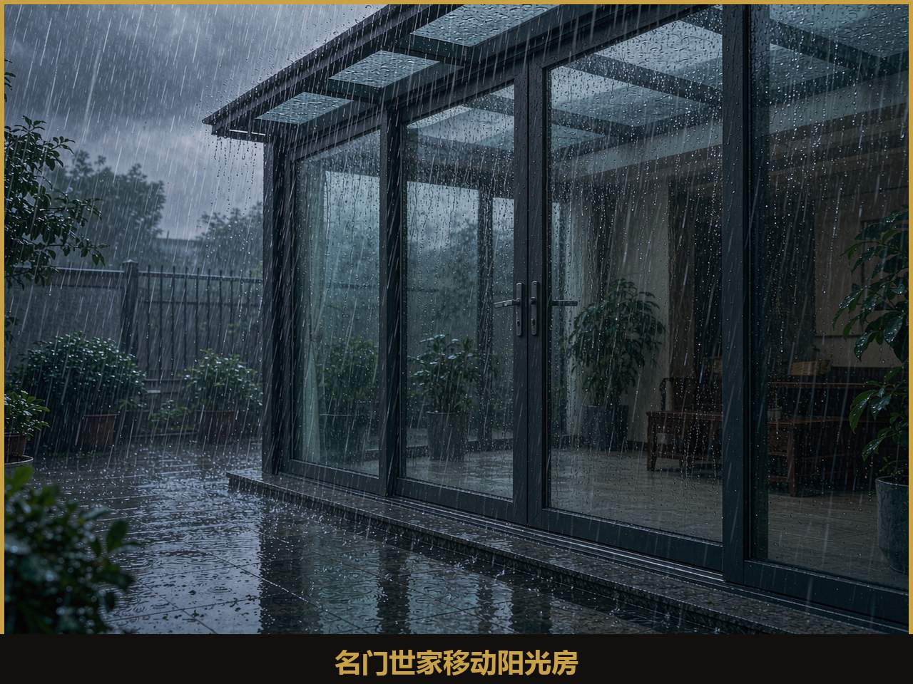 移动阳光房轨道与电机传动细节